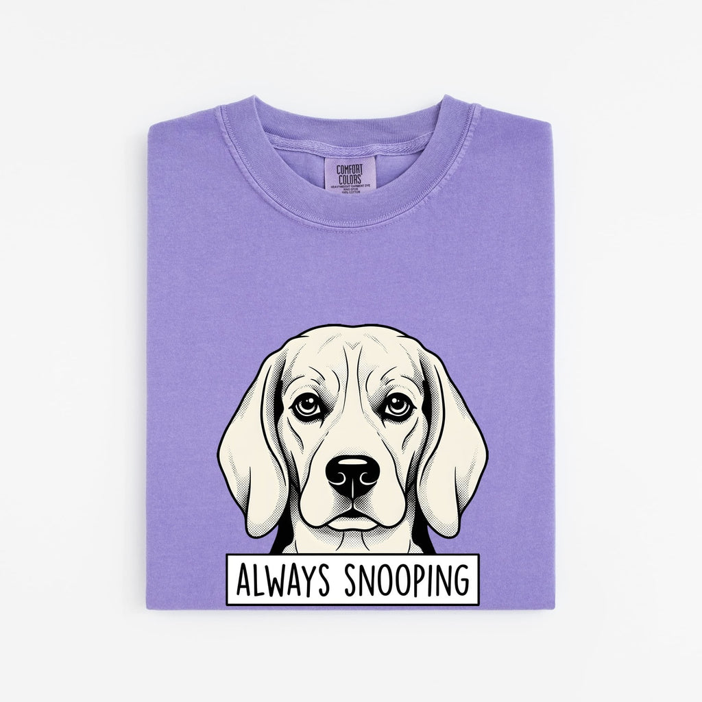 Beagle Shirt for Women – Retro Sketch Wildlife Text Banner Hound Puppy Graphic Tee