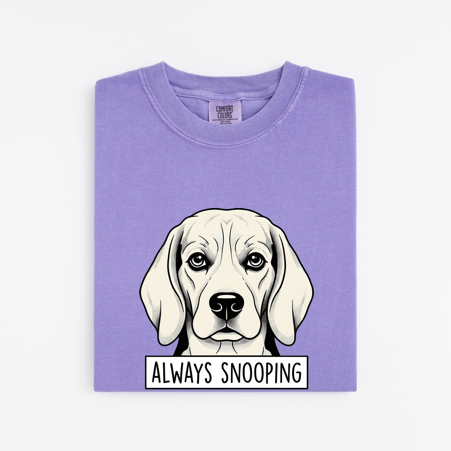 Beagle Shirt for Women – Retro Sketch Wildlife Text Banner Hound Puppy Graphic Tee