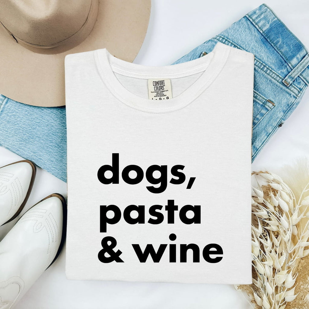 Dog Typography Shirt for Women – Fresh Lettering Food Sparse Piled Structure Graphic Tee