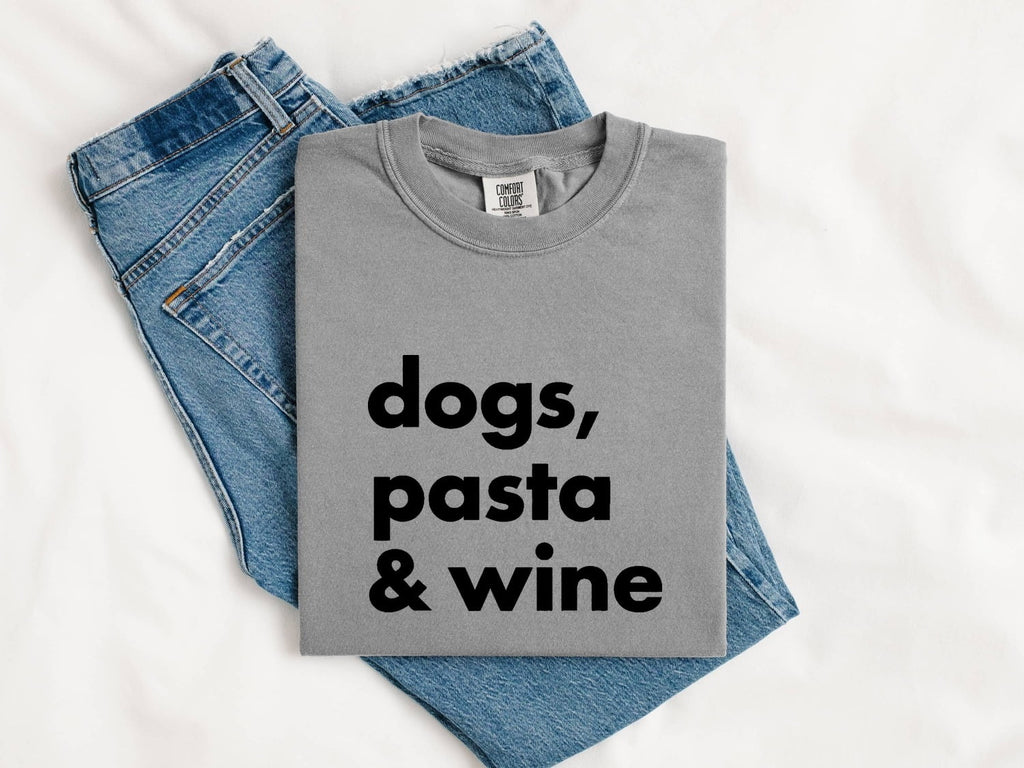 Dog Typography Shirt for Women – Fresh Lettering Food Sparse Piled Structure Graphic Tee