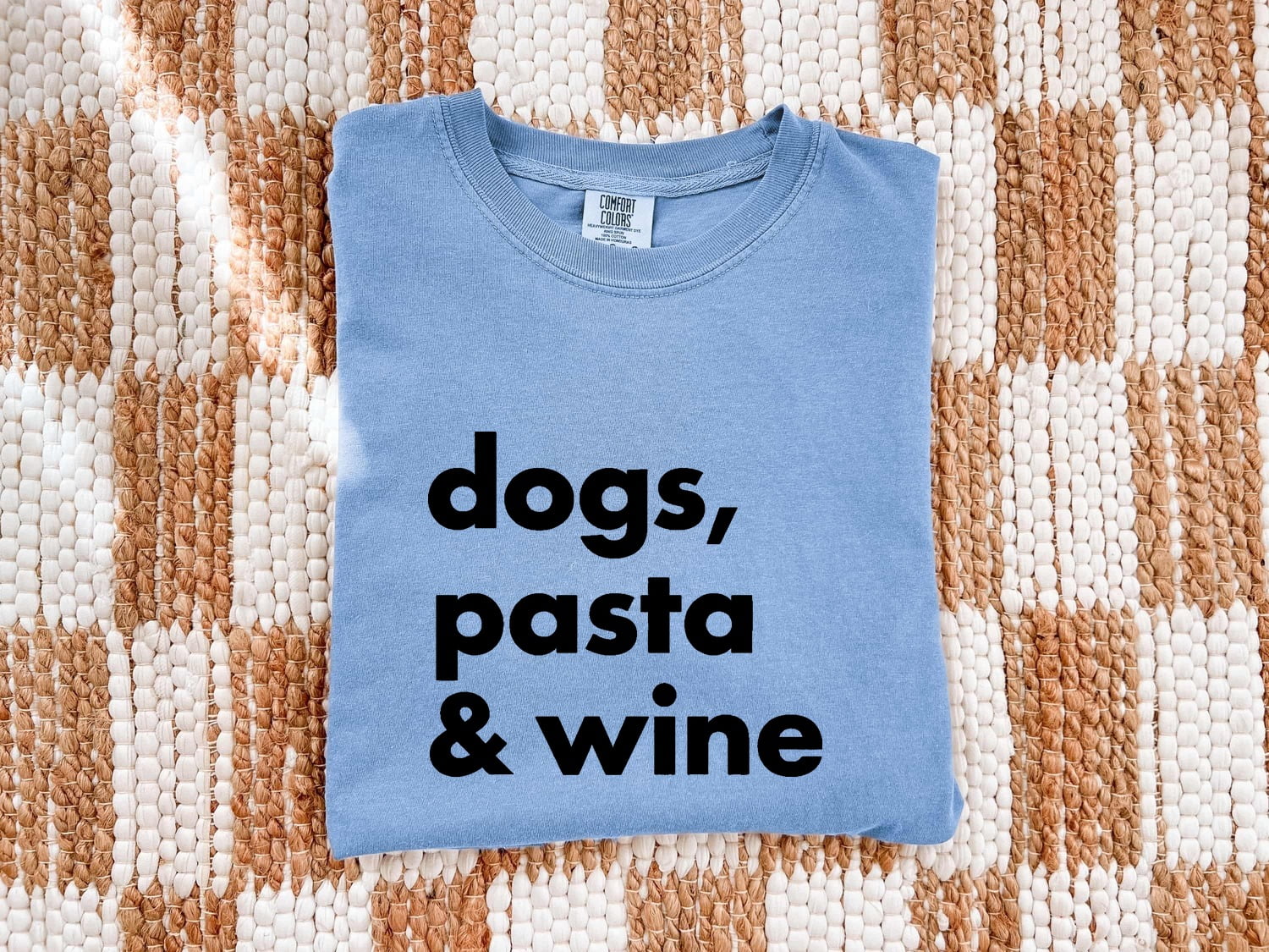 Dog Typography Shirt for Women – Fresh Lettering Food Sparse Piled Structure Graphic Tee