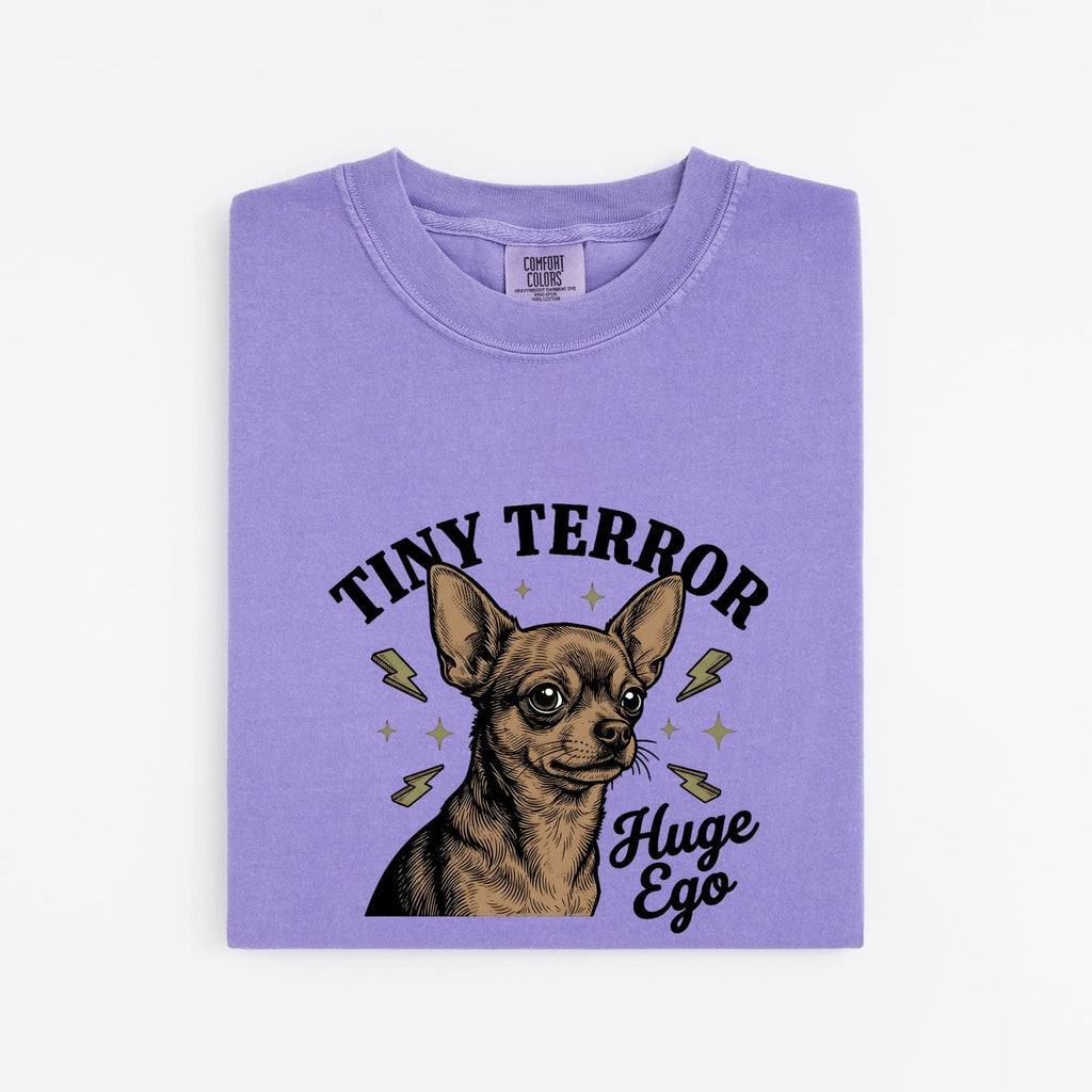 Chihuahua Shirt for Women – Retro Sketch Humor Thunder Bolts Puppy Graphic Tee