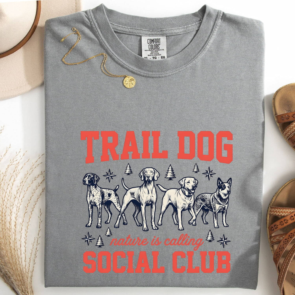Trail Dogs Shirt for Women – Old School Vintage Explorer Line Art Woodland Graphic Tee