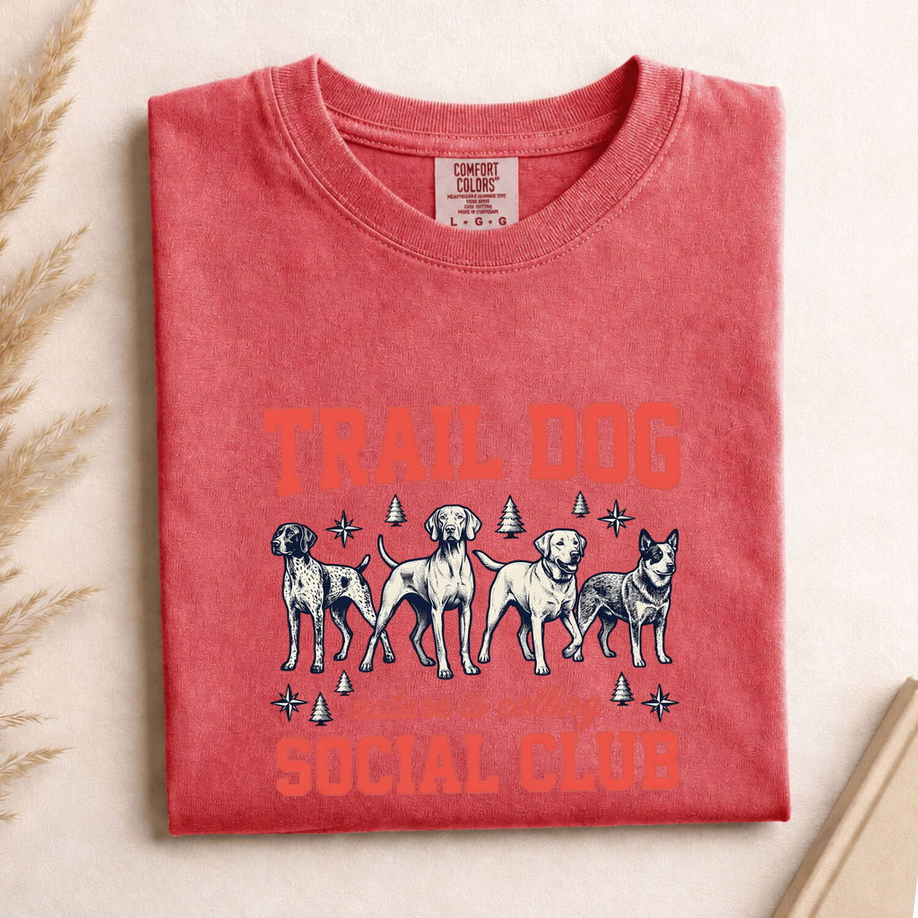 Trail Dogs Shirt for Women – Old School Vintage Explorer Line Art Woodland Graphic Tee