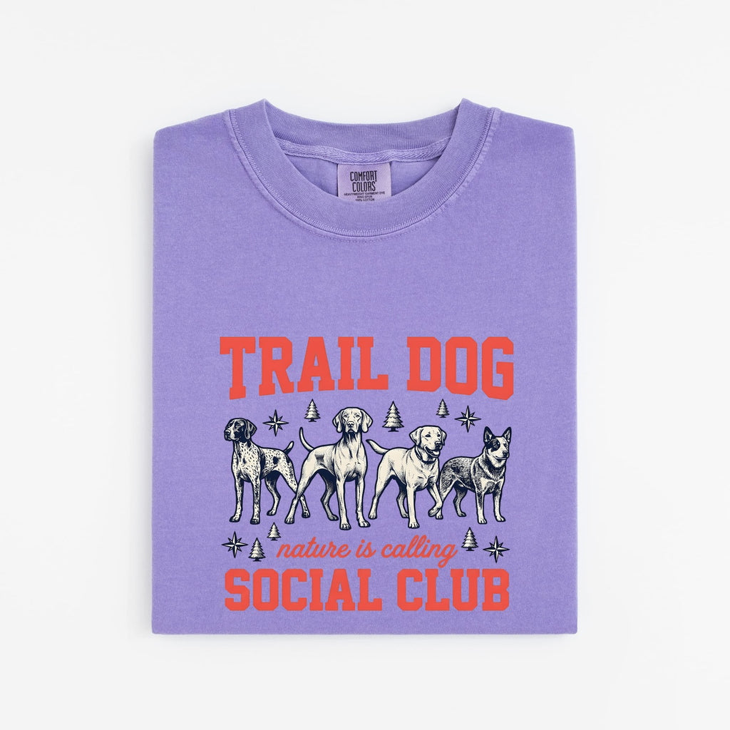 Trail Dogs Shirt for Women – Old School Vintage Explorer Line Art Woodland Graphic Tee