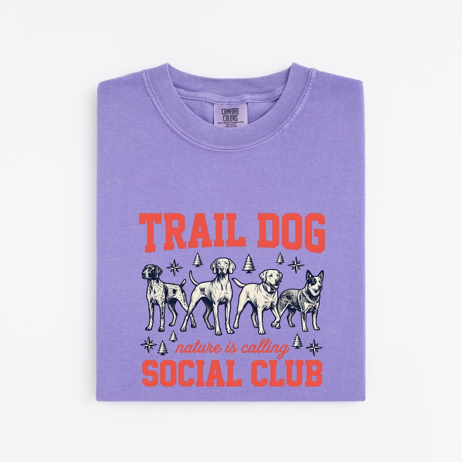 Trail Dogs Shirt for Women – Old School Vintage Explorer Line Art Woodland Graphic Tee
