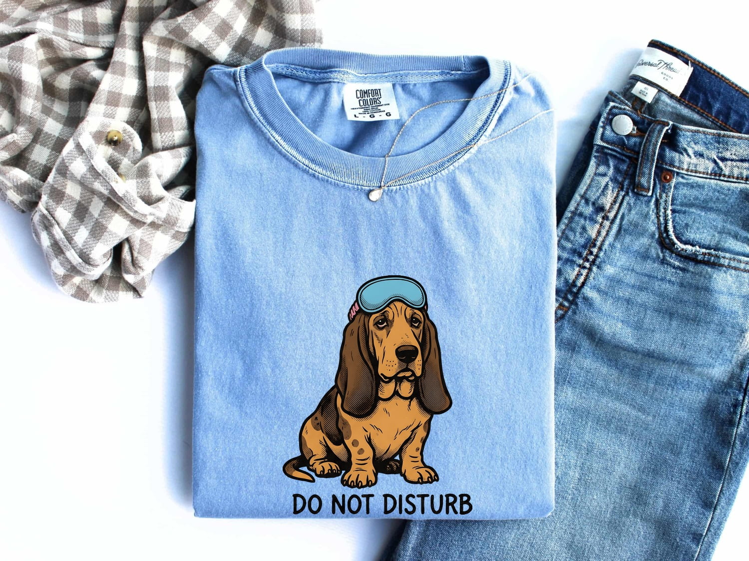 Basset Hound Shirt for Women – Funny Animated Parody Cartoon Night Mask Graphic Tee