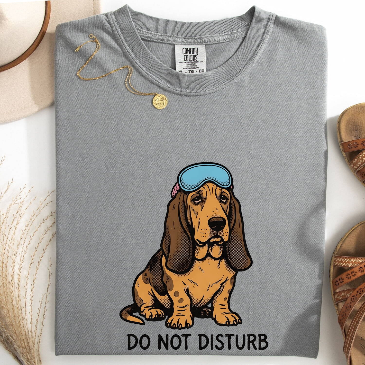 Basset Hound Shirt for Women – Funny Animated Parody Cartoon Night Mask Graphic Tee