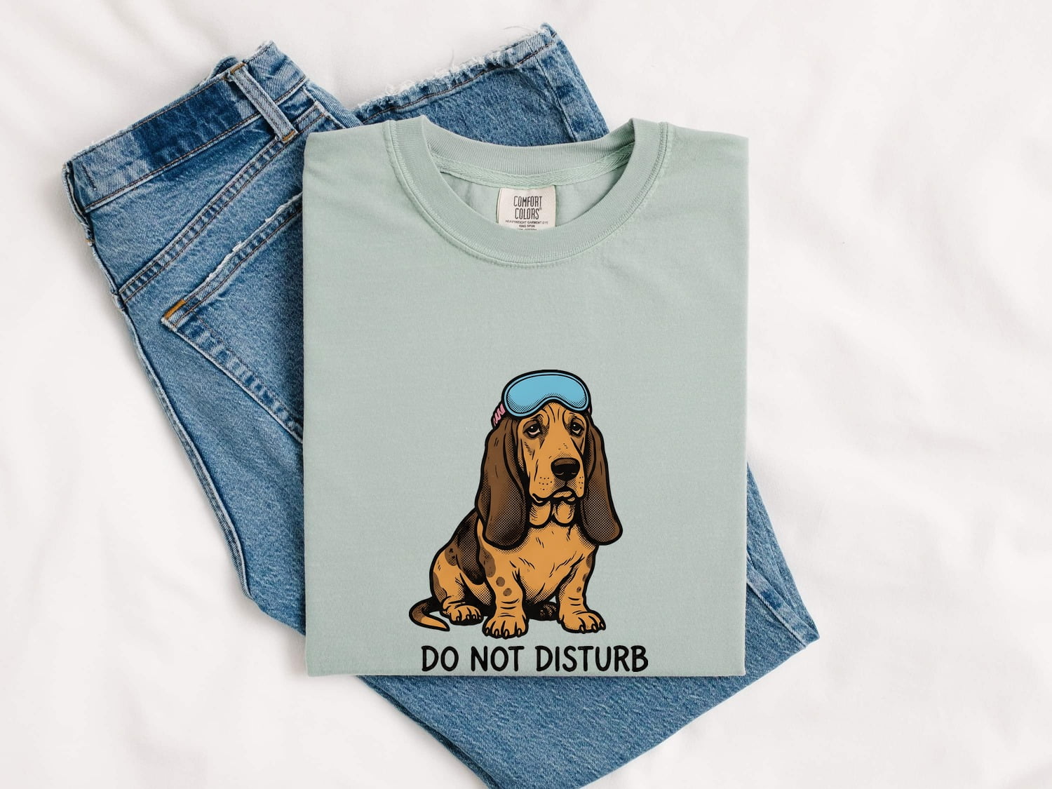 Basset Hound Shirt for Women – Funny Animated Parody Cartoon Night Mask Graphic Tee