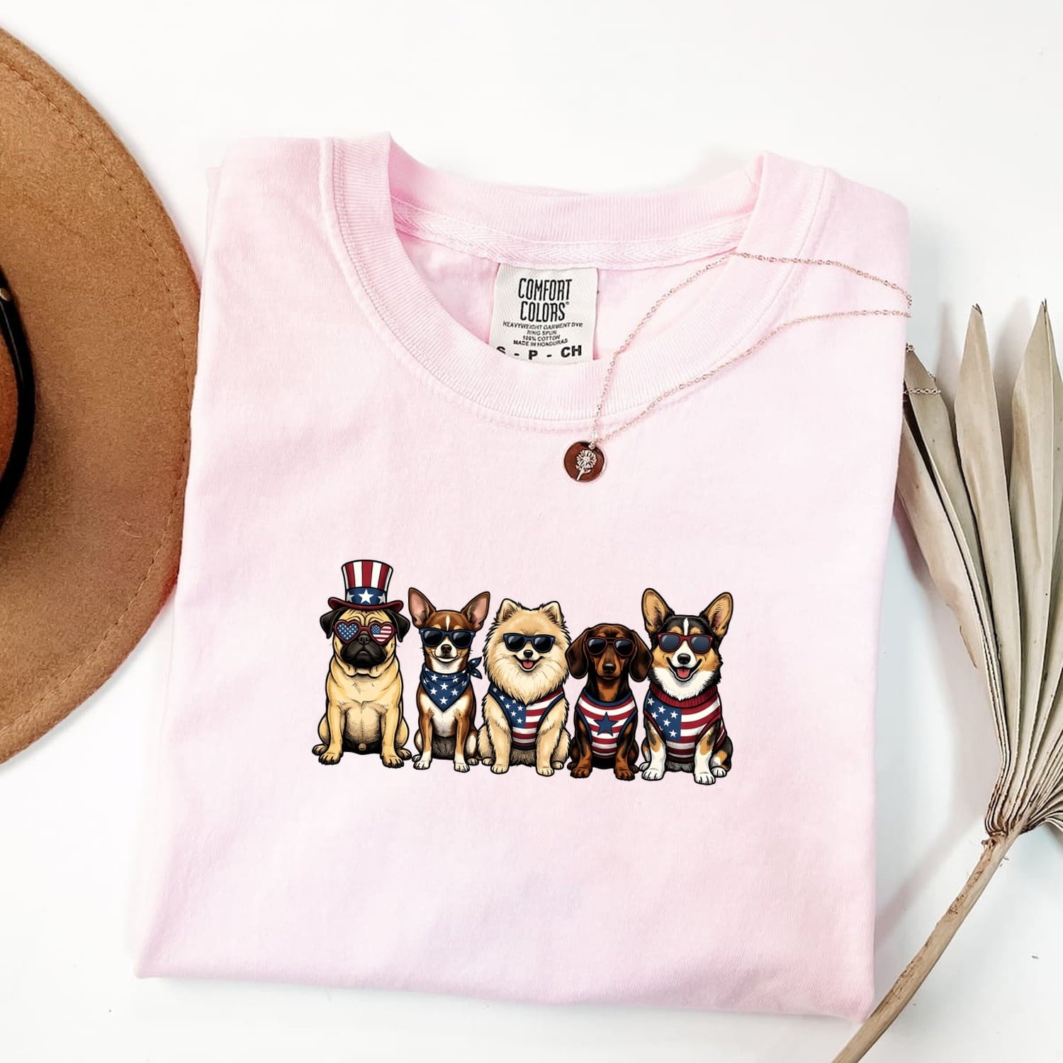 4th of July Dog Shirt for Women – Caricature Liberty Cartoon Old School Canine Graphic Tee