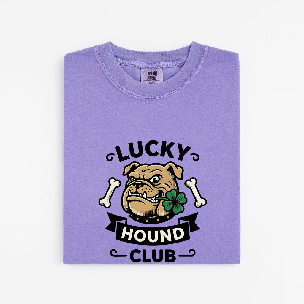 St. Patrick's Day Bulldog Shirt for Women – Line Art Classic Irish Clover Graphic Tee