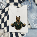 German Shepherd Shirt for Women – Old School Biker Motorcycle Line Art Dog Graphic Tee
