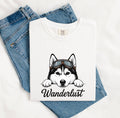 Husky Shirt for Women – Retro Goggles Travel Line Art Siberian Dog Graphic Tee