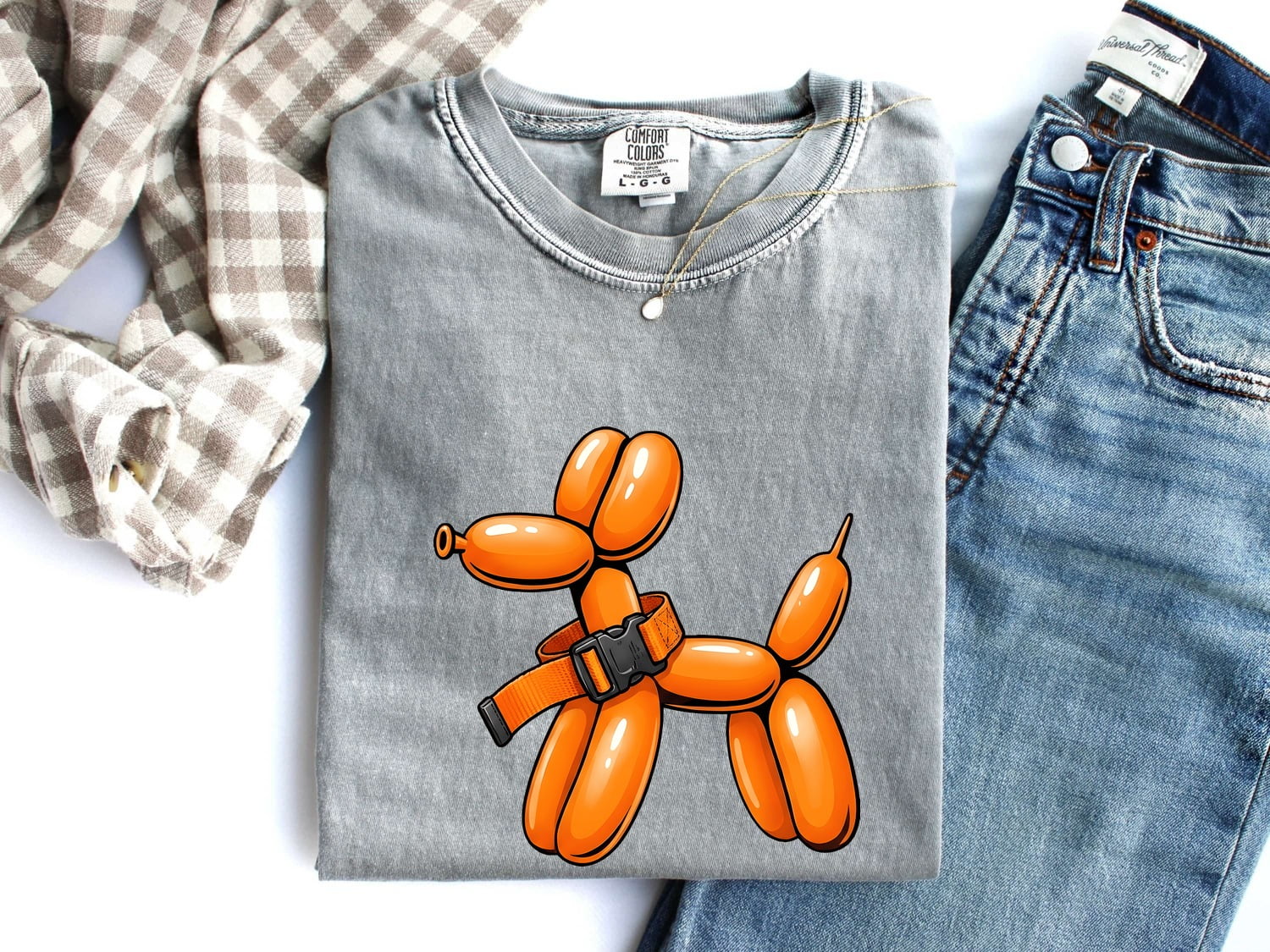 Balloon Dog Shirt for Women – Funny Pop Art Comic Collar Cartoon Graphic Tee