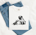 Pug Shirt for Women – Old School Vintage Line Art Scarab Creature Dog Graphic Tee