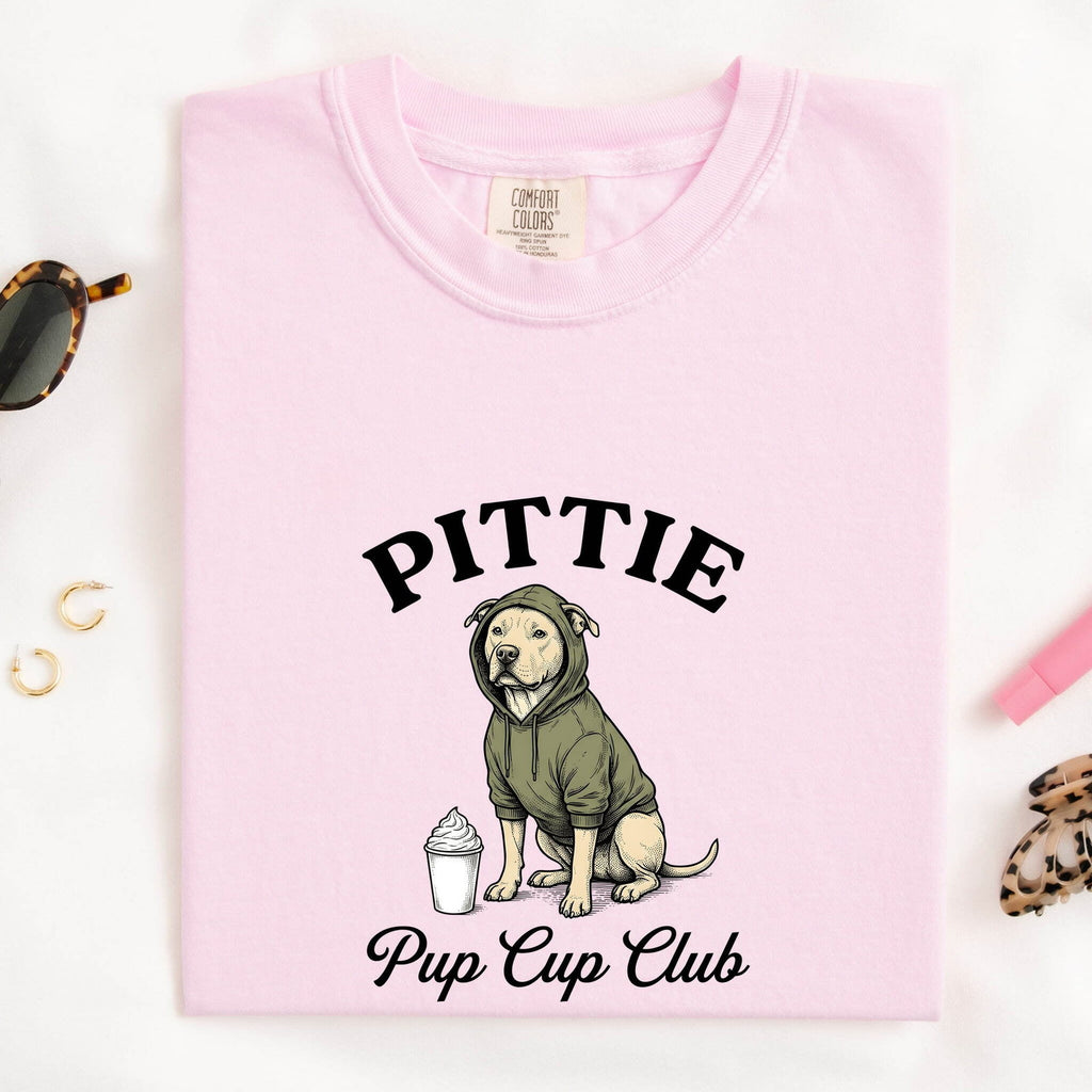 Pitbull Shirt for Women – Hand Drawn Vintage Coffee Hoodie Pibble Dog Graphic Tee