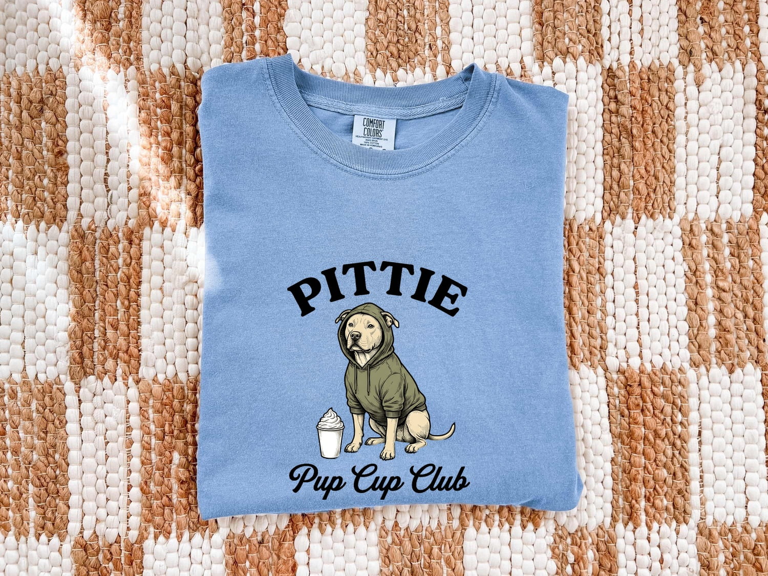 Pitbull Shirt for Women – Hand Drawn Vintage Coffee Hoodie Pibble Dog Graphic Tee