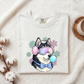 Husky Shirt for Women – Old School Frosty Winter Flake Sketch Siberian Puppy Graphic Tee