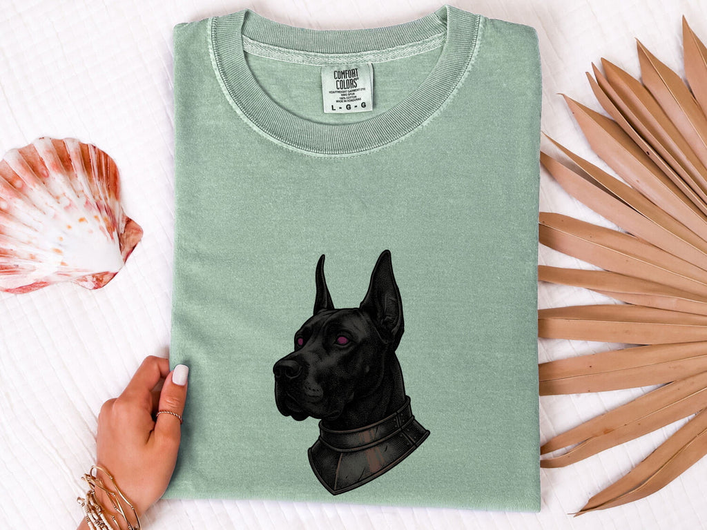 Great Dane Shirt for Women – Spooky Mystical Aged Medieval Armor Dog Graphic Tee