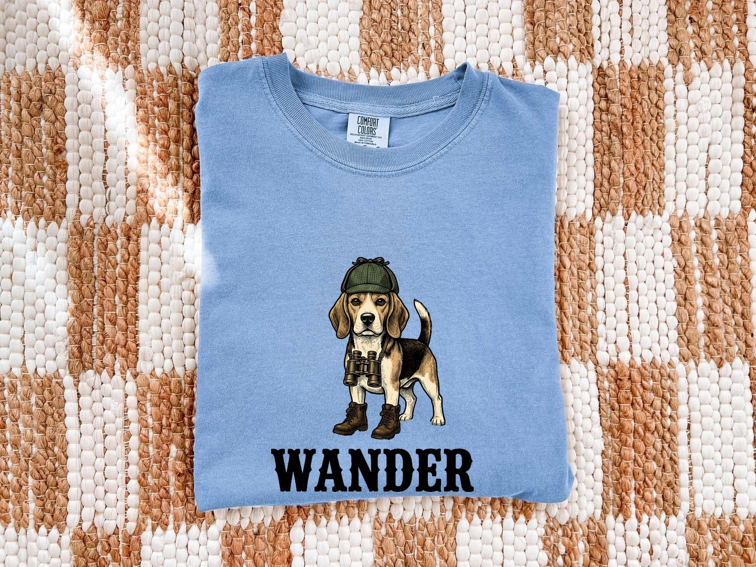 Beagle Shirt for Women – Retro Adventure Sketch Spyglass Hound Puppy Graphic Tee
