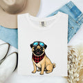 Pug Shirt for Women – Vintage Aviator Goggles Cartoon Dog Graphic Tee