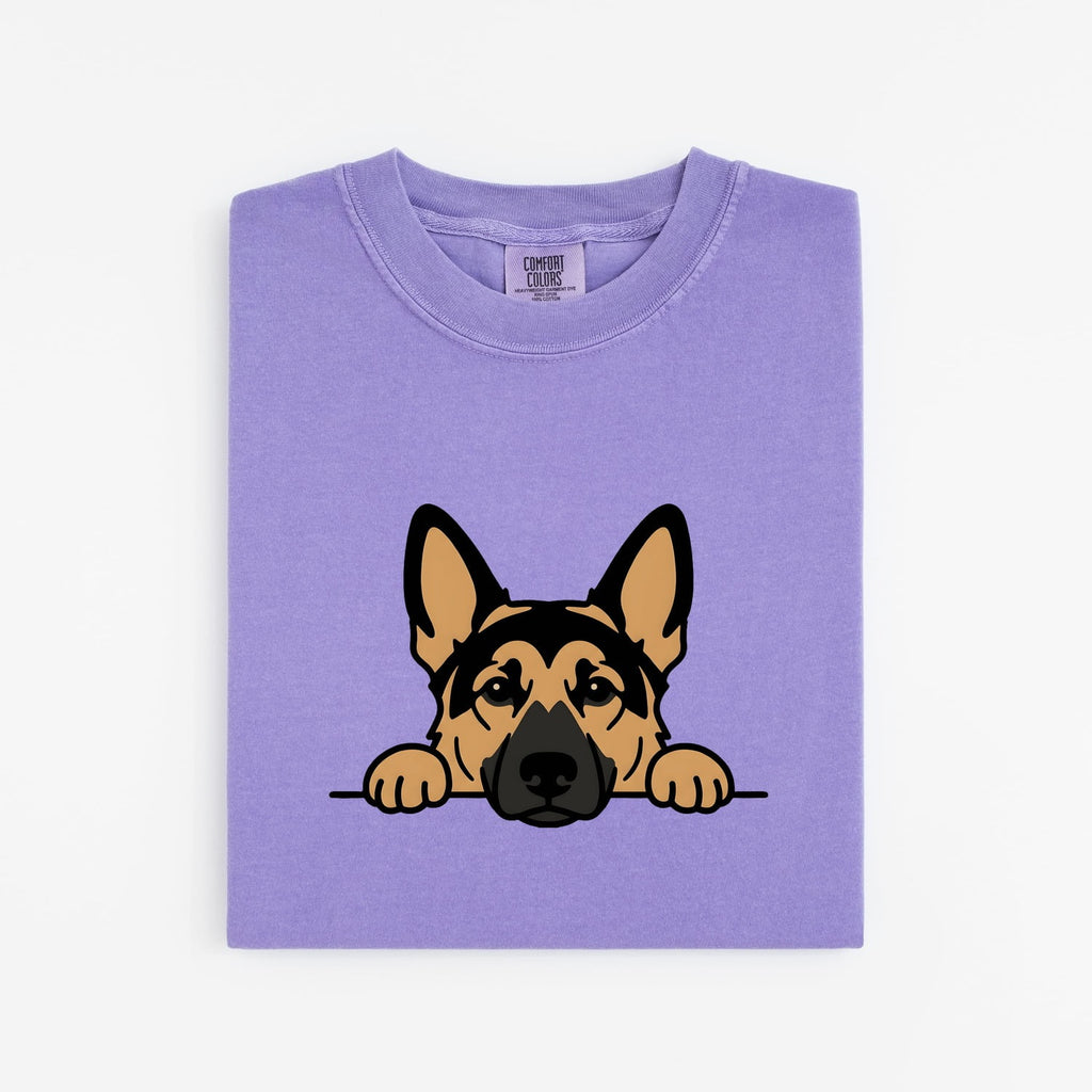 German Shepherd Shirt for Women – Funny Comic Simple Dog Paws Cartoon Graphic Tee
