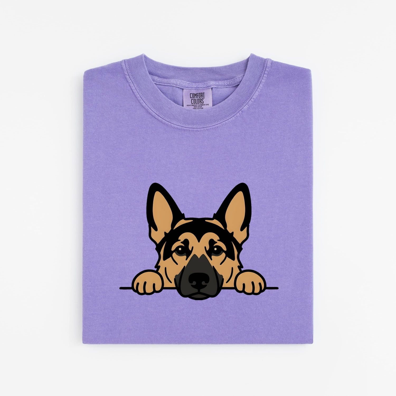 German Shepherd Shirt for Women – Funny Comic Simple Dog Paws Cartoon Graphic Tee