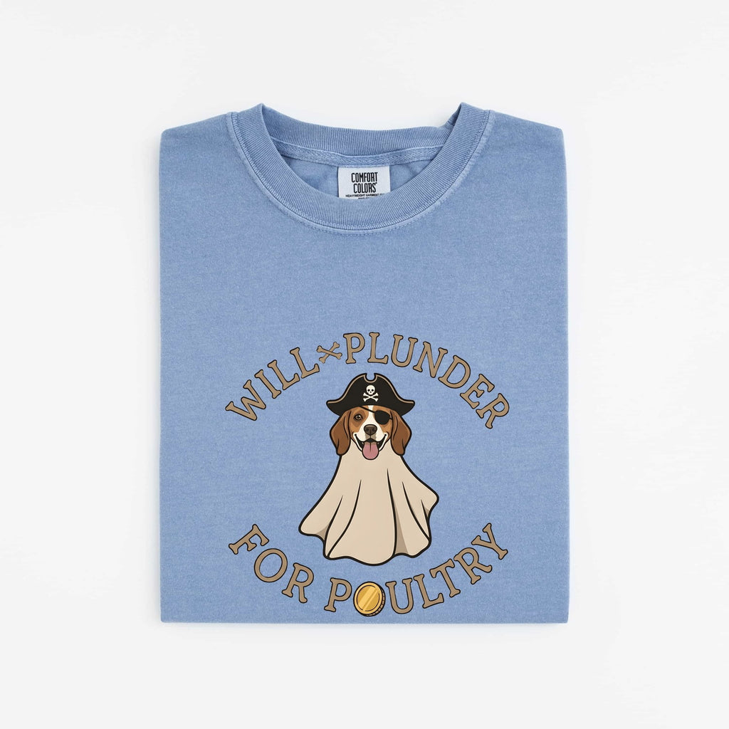 Pirate Dog Shirt for Women – Funny Hand Drawn Captain Hat Cartoon Graphic Tee