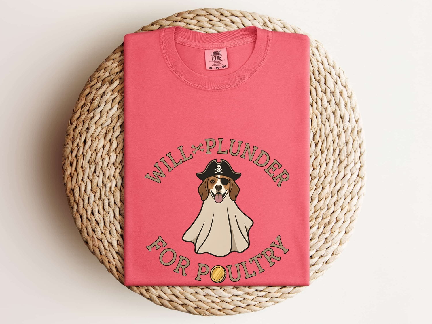 Pirate Dog Shirt for Women – Funny Hand Drawn Captain Hat Cartoon Graphic Tee