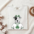 St. Patrick's Day Pitbull Shirt for Women – Vintage Hand Drawn Shamrock Dog Graphic Tee