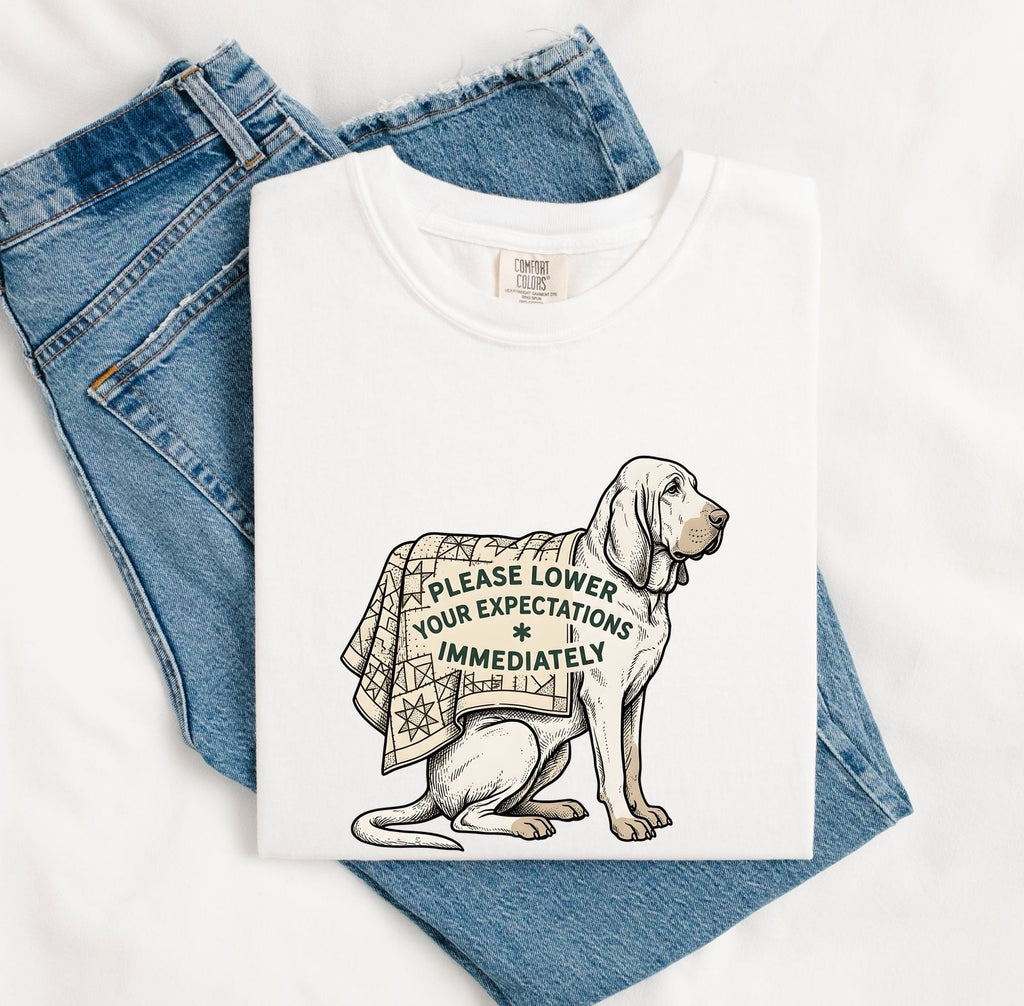 Puppy Shirt for Women – Funny Retro Patchwork Blanket Sketch Dog Graphic Tee