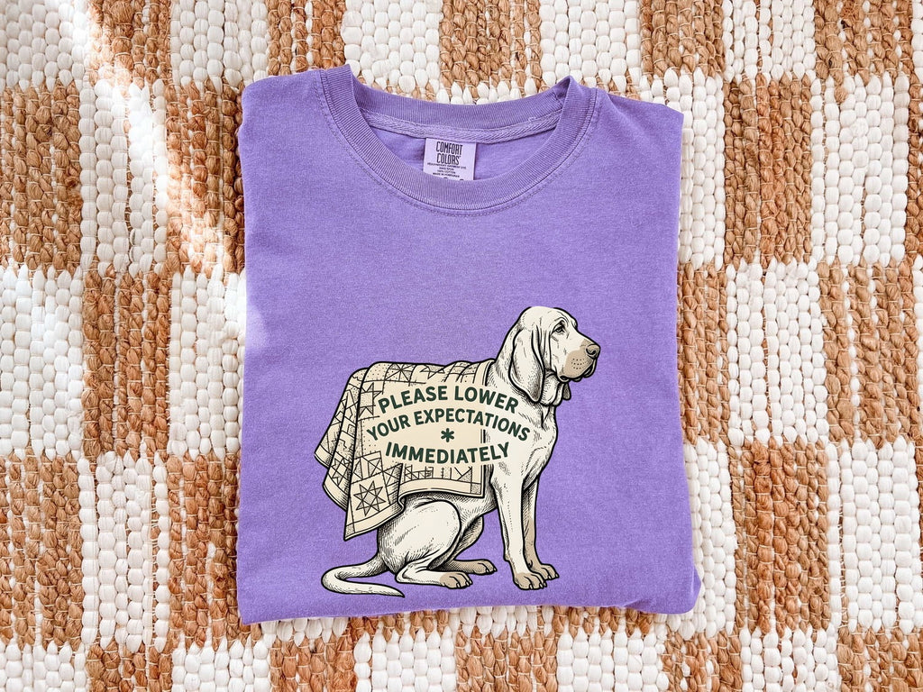 Puppy Shirt for Women – Funny Retro Patchwork Blanket Sketch Dog Graphic Tee