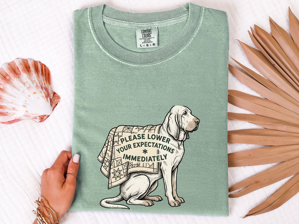 Puppy Shirt for Women – Funny Retro Patchwork Blanket Sketch Dog Graphic Tee