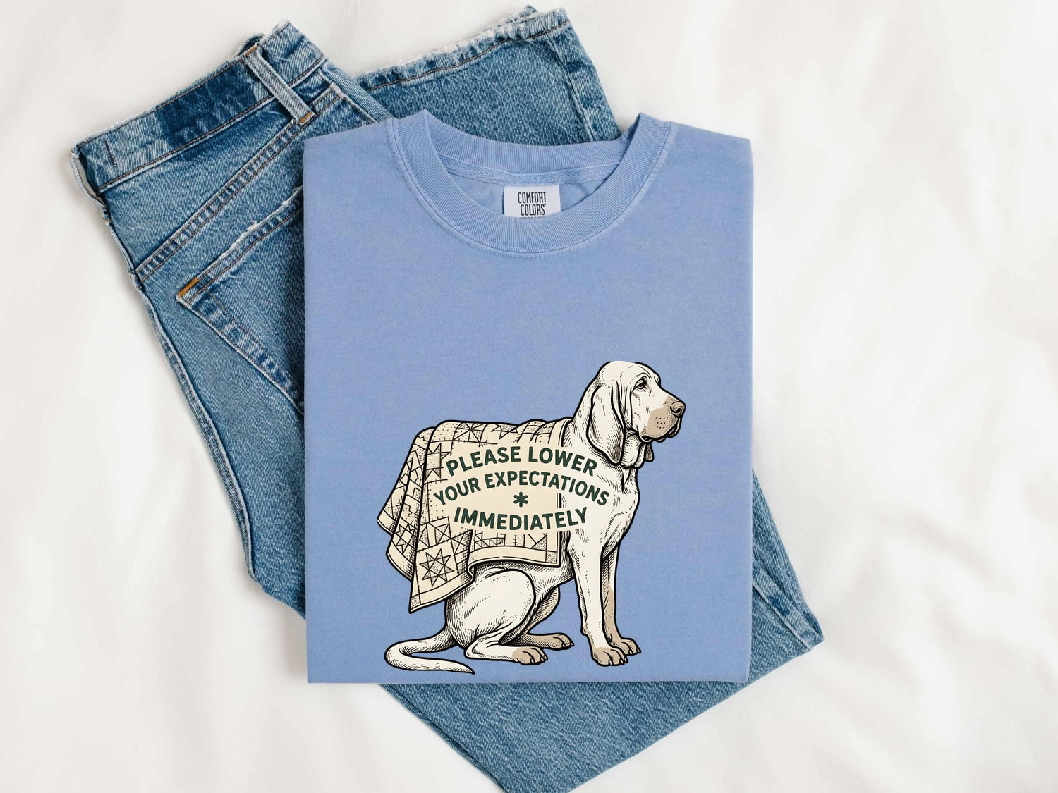 Puppy Shirt for Women – Funny Retro Patchwork Blanket Sketch Dog Graphic Tee