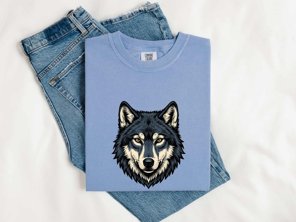 Wolf Head Shirt for Women – Modern Old School Animal Illustration Graphic Tee
