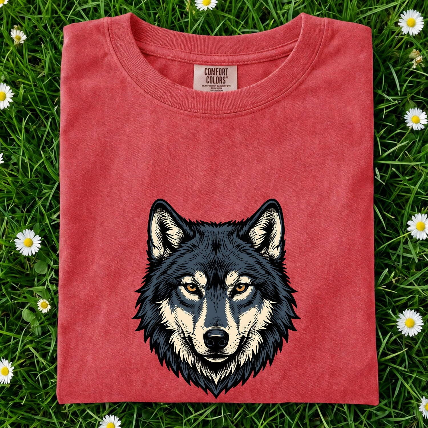 Wolf Head Shirt for Women – Modern Old School Animal Illustration Graphic Tee