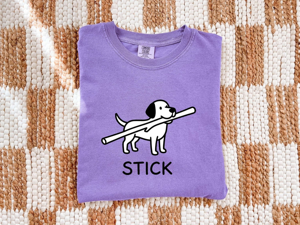Cartoon Dog Shirt for Women – Minimalist Funny Hand Drawn Stick Puppy Graphic Tee