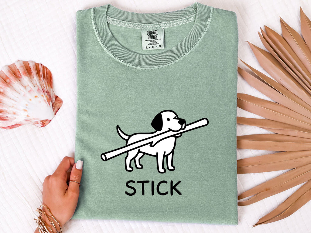 Cartoon Dog Shirt for Women – Minimalist Funny Hand Drawn Stick Puppy Graphic Tee