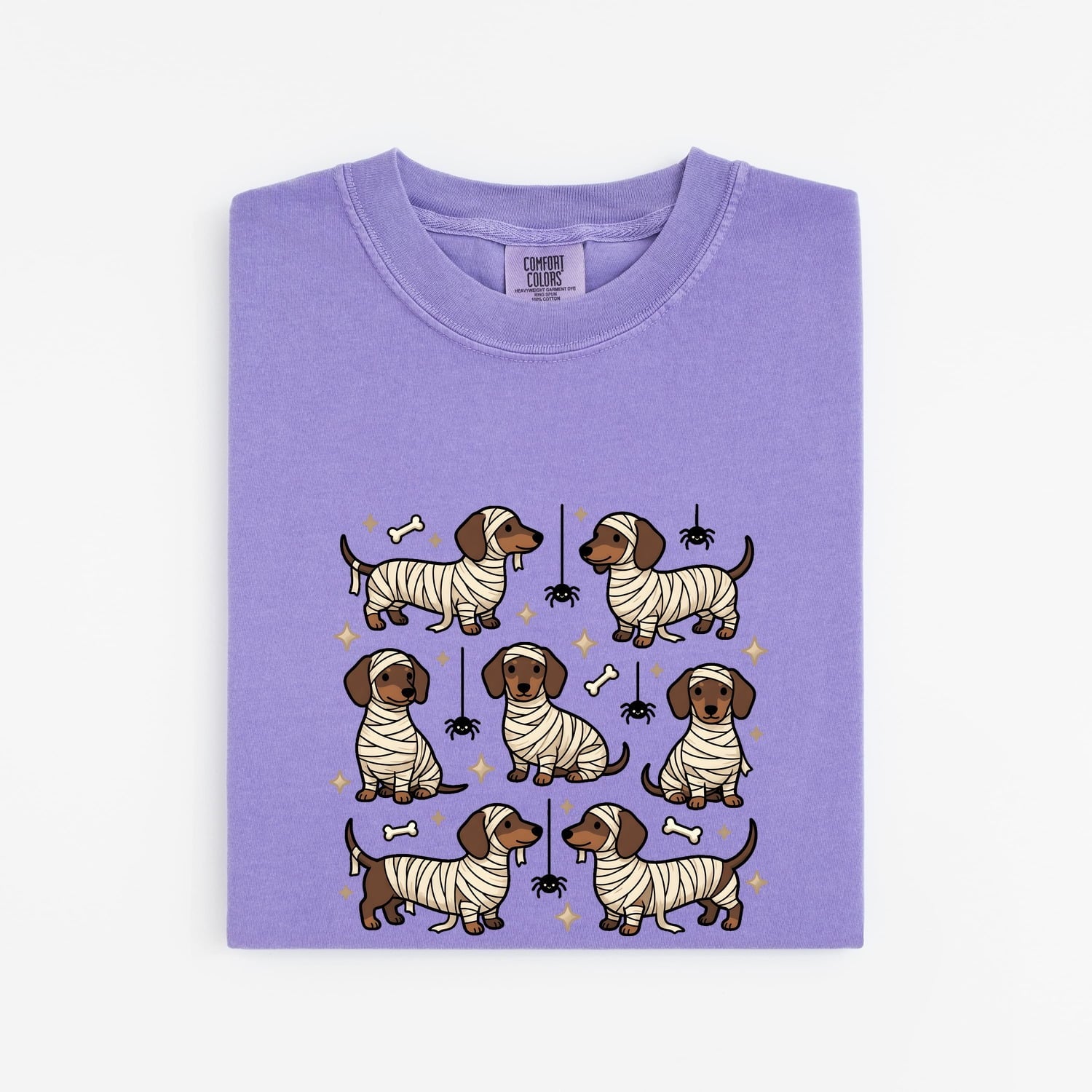 Halloween Dachshund Shirt for Women – Autumn Hand Drawn Wiener Dog Mama Graphic Tee