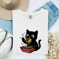 Black Cat Shirt for Women – Kawaii Foodie Cartoon Takoyaki Feline Graphic Tee