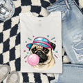 Pug Shirt for Women – Funny Vintage Comic Chewing Gum Cartoon Dog Graphic Tee