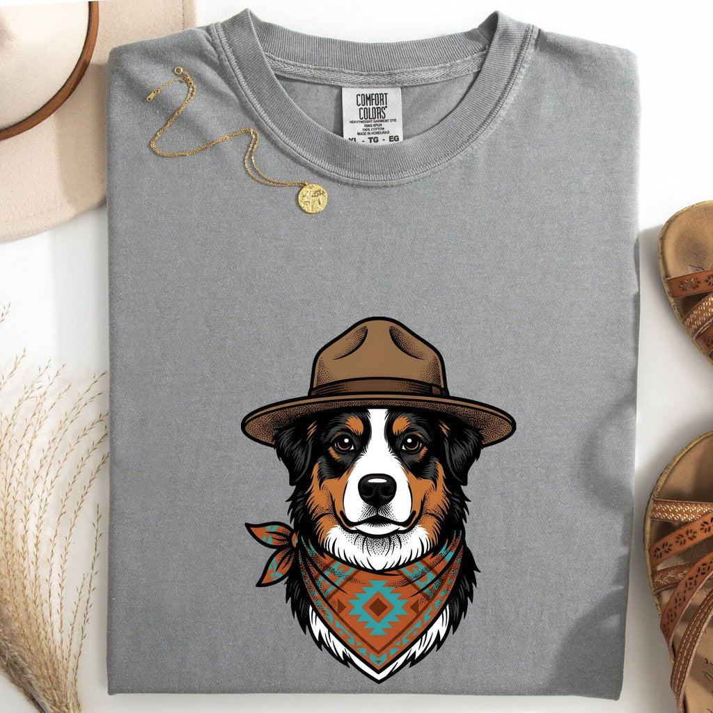 Cowboy Dog Shirt for Women – Vintage Retro Boho Bandana Rodeo Western Graphic Tee