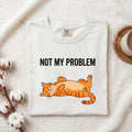 Orange Tabby Cat Shirt for Women – Funny Minimalist Cartoon Relaxed Pose Graphic Tee