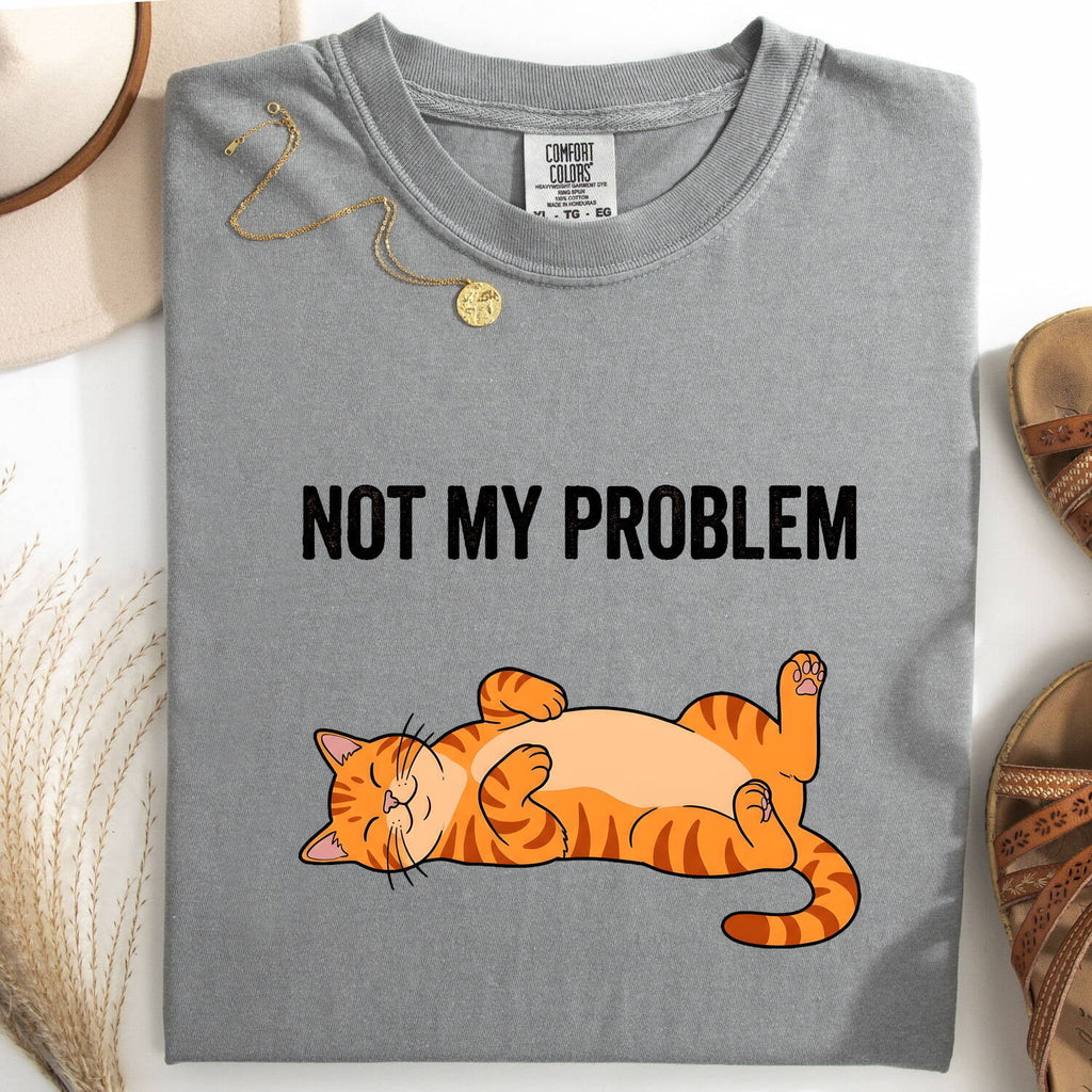 Orange Tabby Cat Shirt for Women – Funny Minimalist Cartoon Relaxed Pose Graphic Tee