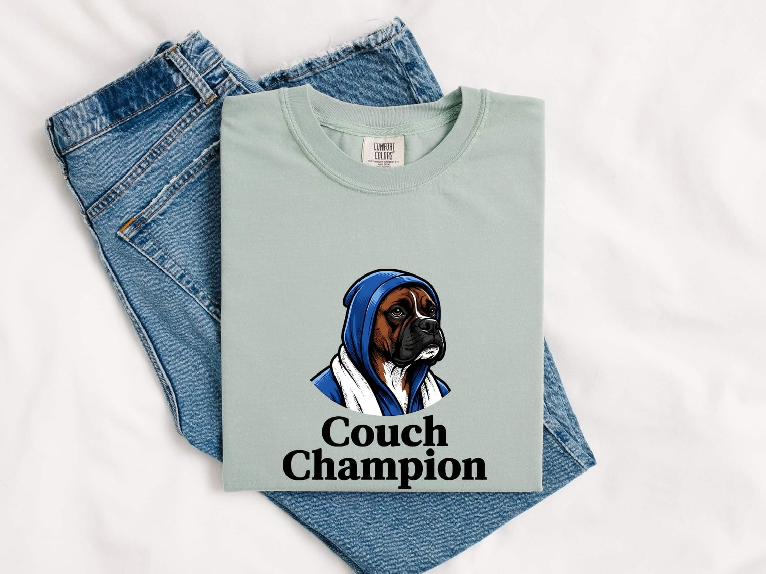 Boxer Dog Shirt for Women – Funny Old School Illustration Jumper Cartoon Graphic Tee