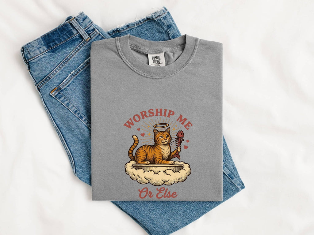 Orange Tabby Cat Shirt for Women – Vintage Hand Drawn Fishbone Humor Graphic Tee