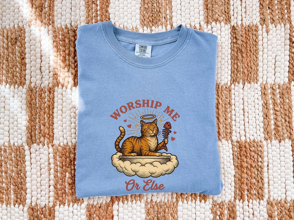 Orange Tabby Cat Shirt for Women – Vintage Hand Drawn Fishbone Humor Graphic Tee