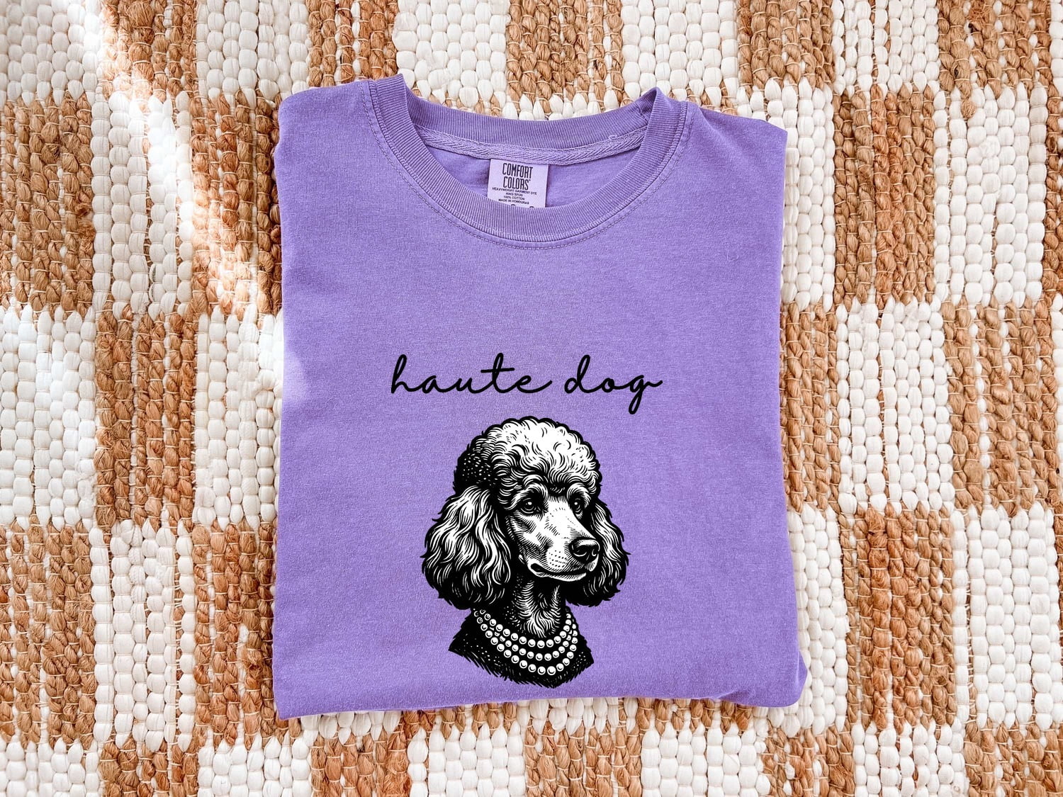 Toy Poodle Shirt for Women – Old School Line Art Pearl Strand Dog Graphic Tee