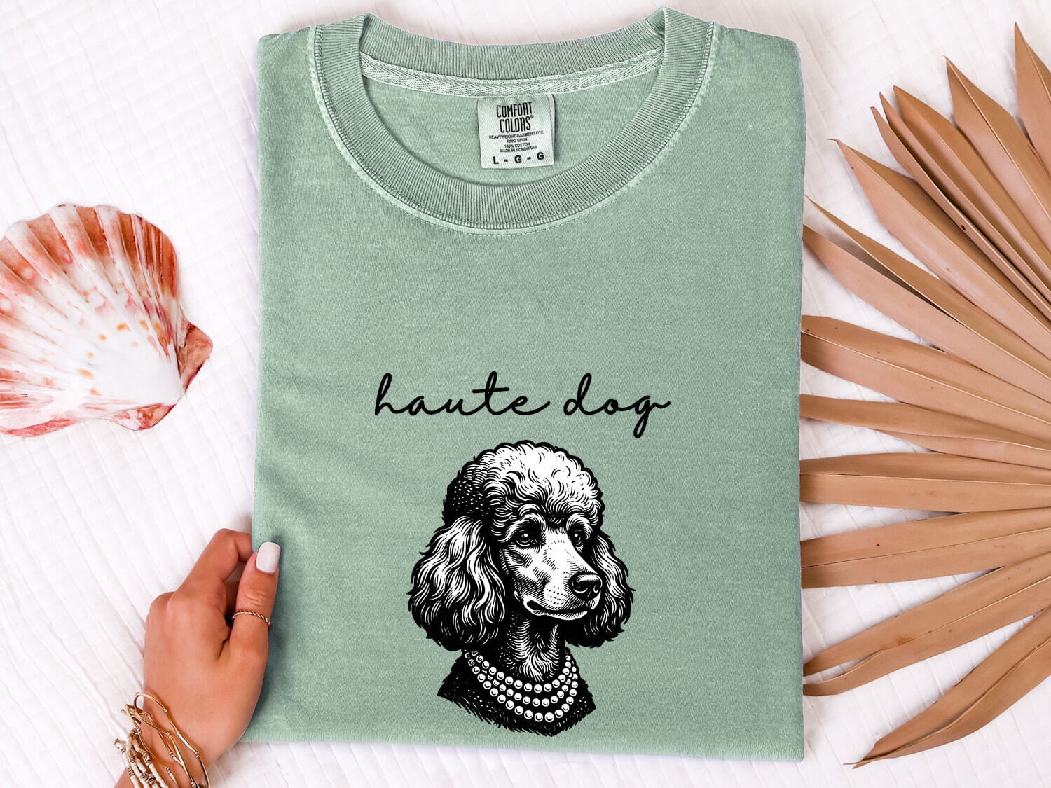 Toy Poodle Shirt for Women – Old School Line Art Pearl Strand Dog Graphic Tee