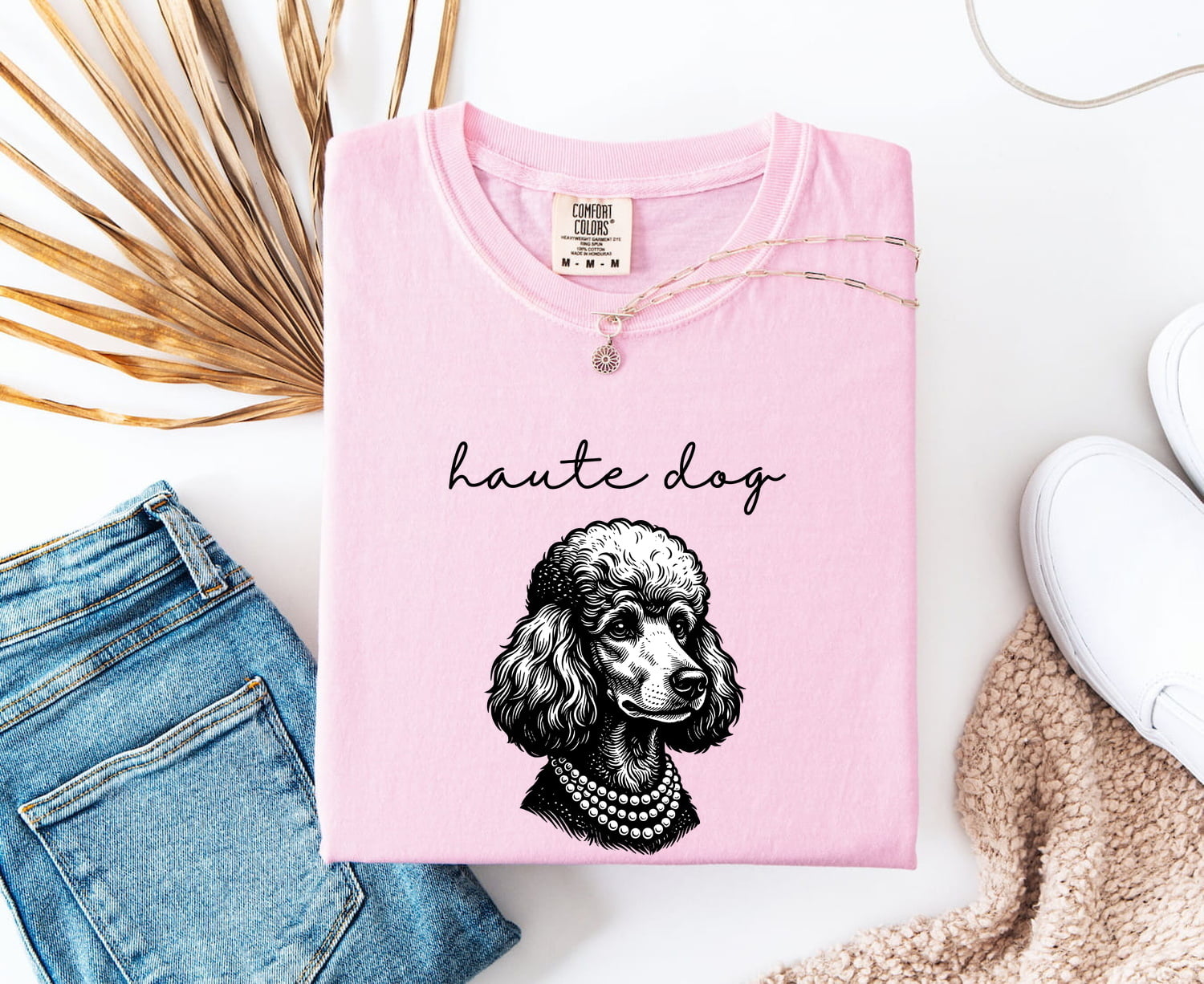 Toy Poodle Shirt for Women – Old School Line Art Pearl Strand Dog Graphic Tee